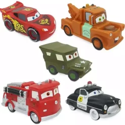 Best deal ⭐ Disney Cars Lightning McQueen, Sarge, Sheriff, Mater, and Red Exclusive 5-Figure Bath Set 💯