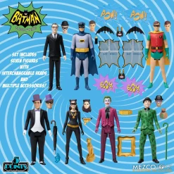 Buy ⭐ DC 5 Points 1966 Batman, Robin, Alfred, Catwoman, Joker, Penguin, Riddler, Batmobile & Batcave Deluxe Action Figure Boxed Set 🔔 -Mezco Toyz Shop batman5pointsdeluxeset inset2