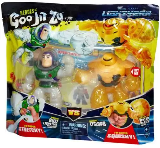 Cheap ⌛ Heroes of Goo Jit Zu Lightyear Movie Buzz Lightyear (Metallic Space Ranger Alpha) & Zyclops Action Figure ⭐ 1 Cheap ⌛ Heroes of Goo Jit Zu Lightyear Movie Buzz Lightyear (Metallic Space Ranger Alpha) & Zyclops Action Figure ⭐