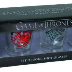 New 🔔 Game of Thrones Stark, Baratheon, Targaryen & Lannister Sigils Shot Glass Set ✨