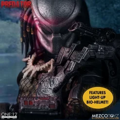 Hot Sale 😀 One:12 Collective Deluxe Edition Predator Action Figure [Light-Up Bio Helmet!] ❤️ -Mezco Toyz Shop mezcoone12predator inset2
