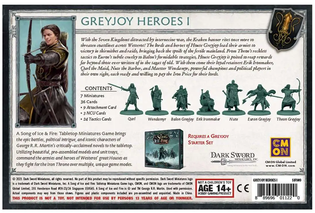 Top 10 β A Song of Ice & Fire Greyjoy Heroes #1 Unit Box 𧨠2 Top 10 β A Song of Ice & Fire Greyjoy Heroes #1 Unit Box 𧨠- Image 2